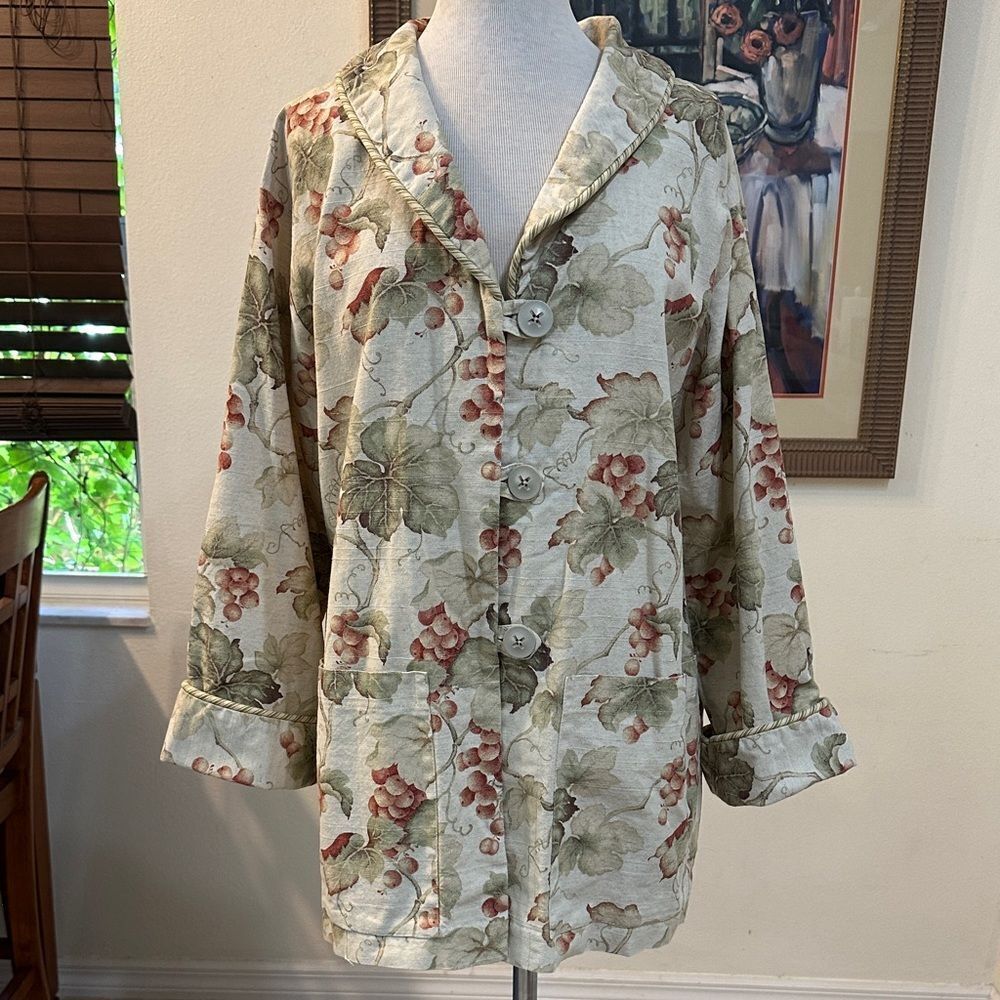 Anthropologie RoseMarie Floral Tapestry Women's Jacket Size XL